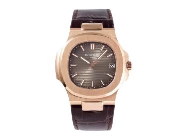 Nautilus Rose Gold with Chocolate Dial on Leather Strap (40mm)