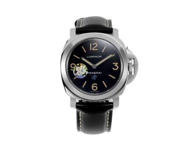 Luminor Base Logo Paneristi 15th Anniversary Handwound Stainless Steel Case with Black Dial and Black Strap (44mm)