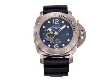 Luminor Submersible 1950 3 Days GMT Automatic Titanio 'Pole 2 Pole' Titanium Case with Blue Dial and Black Strap (47mm)