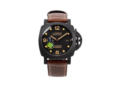 Luminor 1950 44 3 Days Automatic 'Carbotech' Titanium and Carbon Case with Black Dial and Brown Strap (44mm)