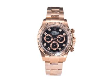 Cosmograph Daytona Rose Gold with Diamond Black Dial