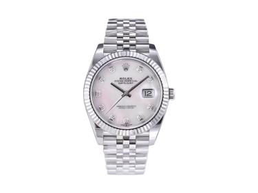 Datejust 41 Stainless Steel on Jubilee with Diamond Mother of Pearl Dial and Fluted Bezel