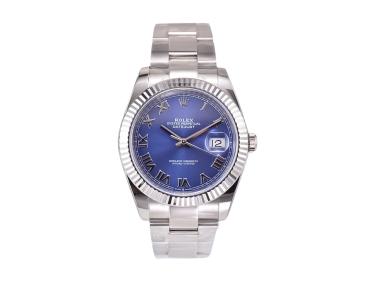 Datejust 41 Stainless Steel on Oyster with Silver Dial and Fluted Bezel (Roman Numerals)