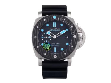 Luminor Submersible 47 3 Days Automatic 'BMG-Tech' Titanium Case with Forged Carbon Bezel, Black Dial and Black Strap (47mm)